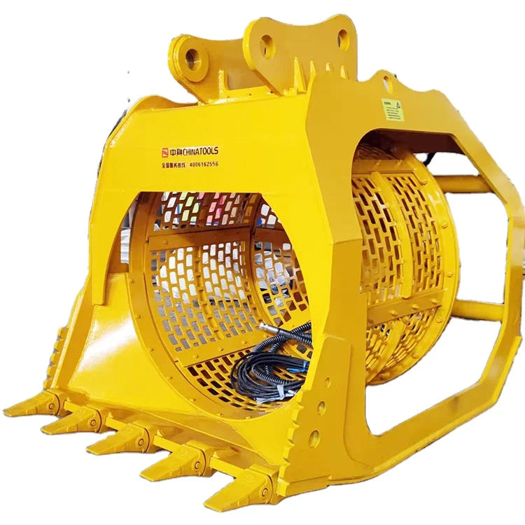 SUNORO Excavator Attachments Screening Bucket Rotating Screening Bucket for Rocks Screening
