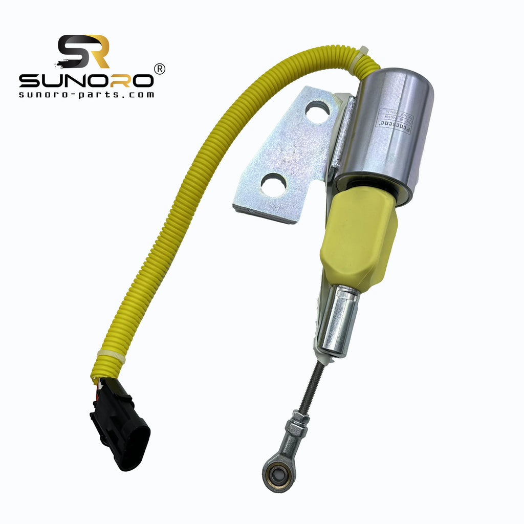 SUNORO High Quality Engine Fuel Stop Solenoid 3991168 24V Fuel Shutoff Solenoid 24V 3991168 Stop Solenoid for R130 Excavator