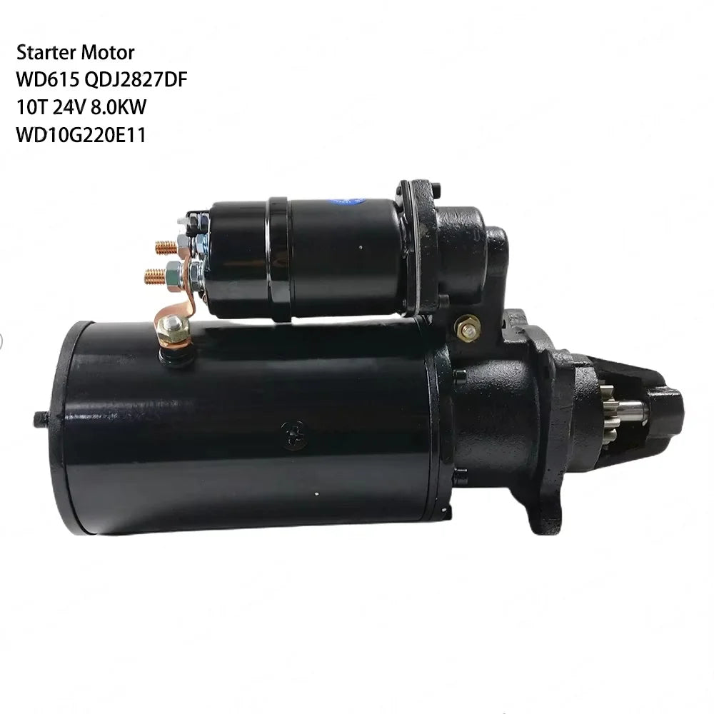 Spot Goods Starter Motor 10T 24V 8.0KW for WEICHAI QDJ2827DF WD10G220E11 WD615 Diesel Engine Spare Parts Construction Machinery