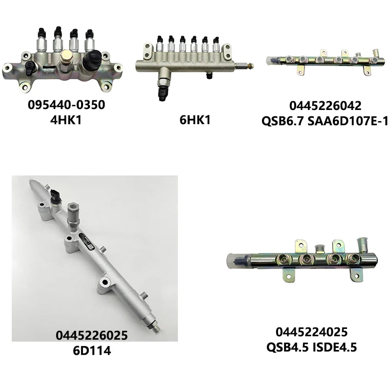 High Pressure Diesel Engine Common Rail Assembly 095440-0350 0445226025 0445224025 0445226042 for 4HK1 6HK1  QSB4.5 ISDE4.5