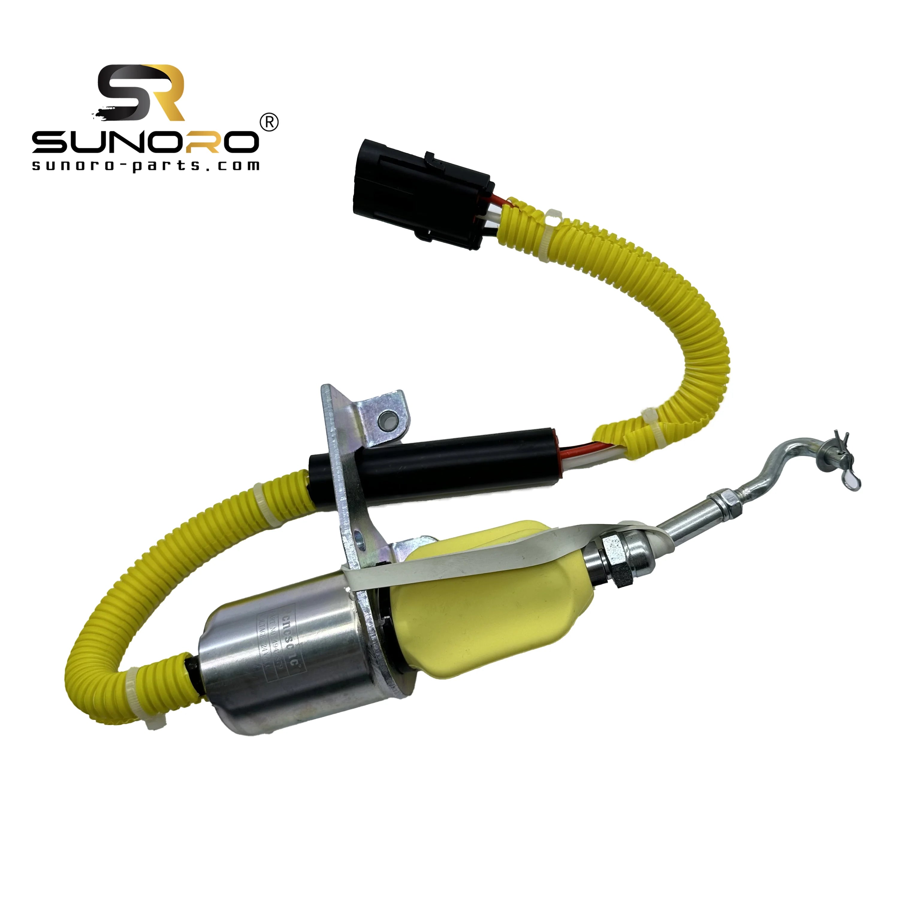 SUNORO Excavator Part Engine Fuel Shutdown Stop Solenoid Shutoff Solenoid 4942879 24V for 6CT8.3 YC