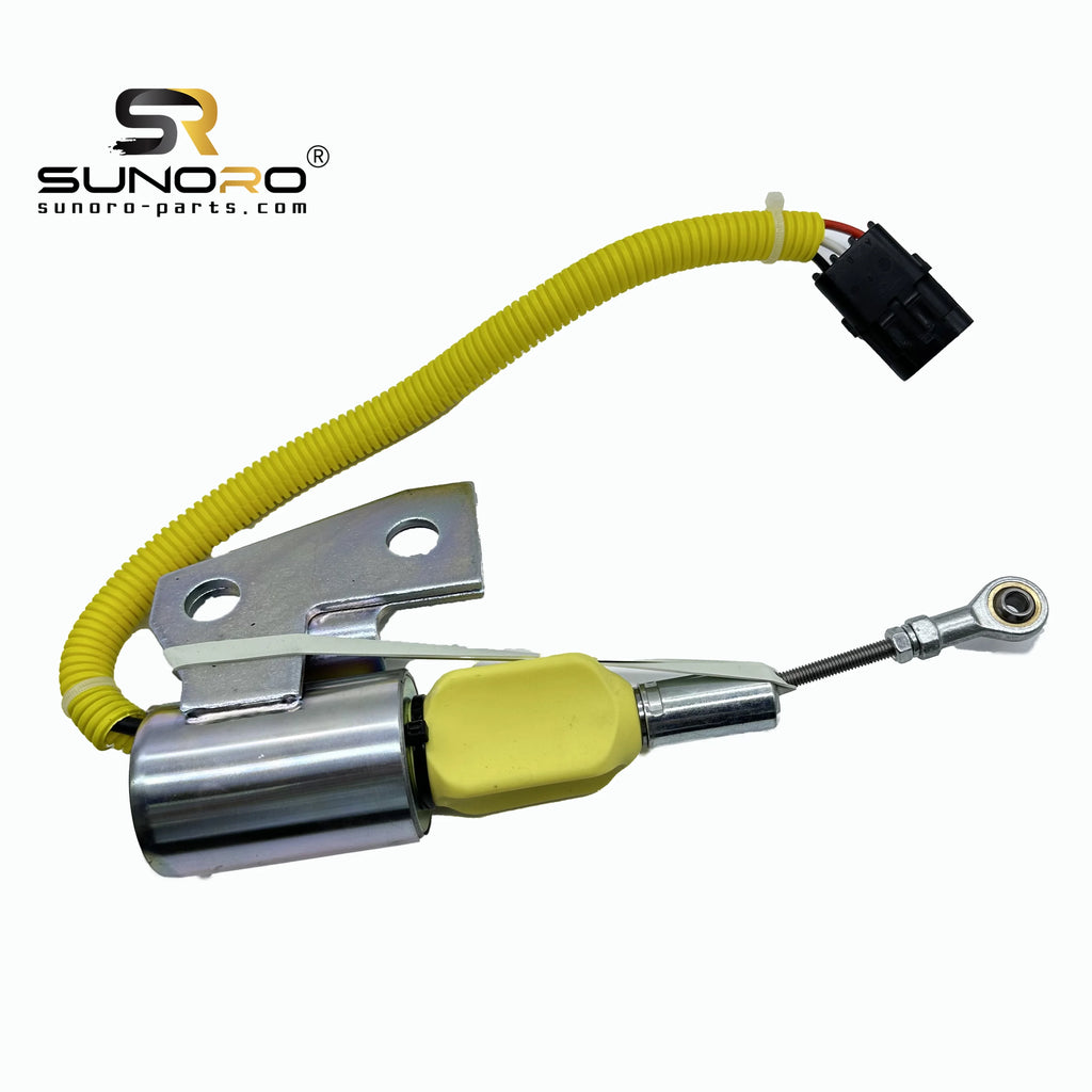 SUNORO High Quality Engine Fuel Stop Solenoid 3991168 24V Fuel Shutoff Solenoid 24V 3991168 Stop Solenoid for R130 Excavator