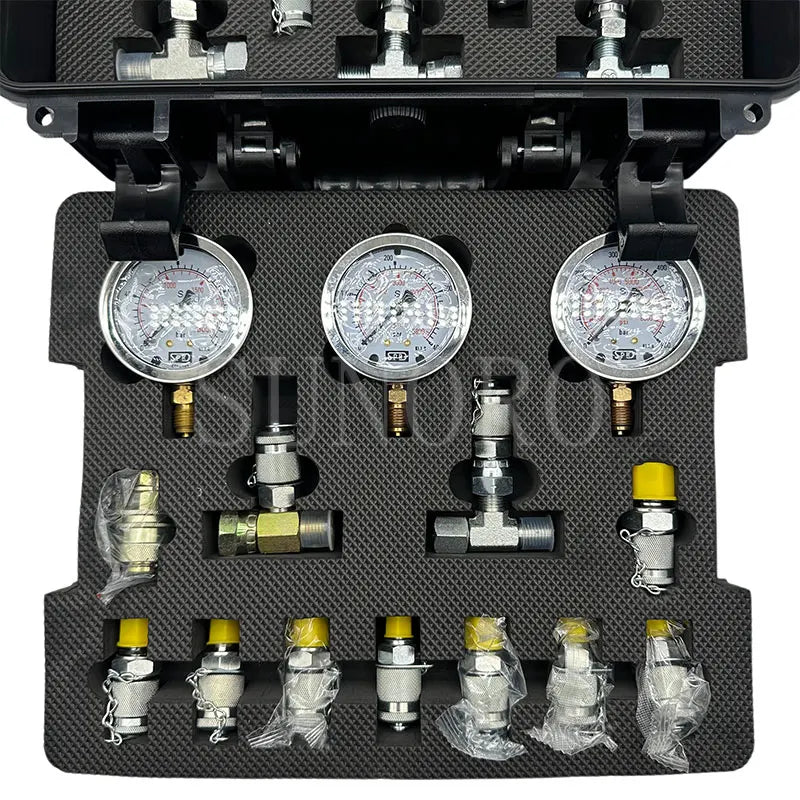 Excavator Parts Universal Digital Pressure Gauge 3 Gauge Testing Tool Digital Hydraulic Pressure Gauge Testing Kit