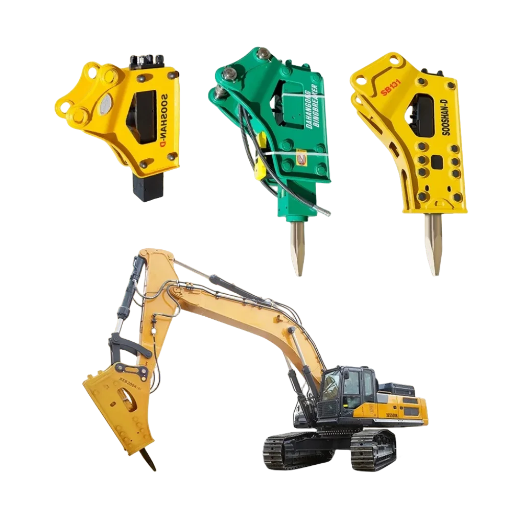 Factory Customized 20 Ton Box Crushing Hydraulic Excavator Hammer for Kamatsu PC 15R Excavator 330 Jcb Backhoe