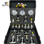 All Models Hydraulic Pressure Test Coupling Kit With 3 Gauges 3 Test Hoses 11 Couplings and 12 Tee Connectors Pressure Gauge Kit