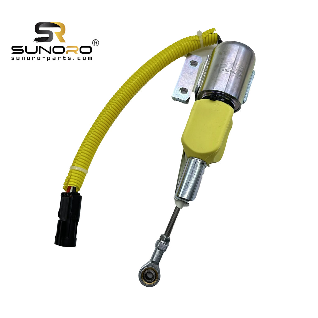 SUNORO Shut Off Down Solenoids 3864274 24V Solenoid Stop Flameout Solenoid Valve 3864274 for R225-7 Engine