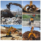 Excavator Wood Grab Hydraulic Wood Grabber Hydraulic Rotating Rock Grapple