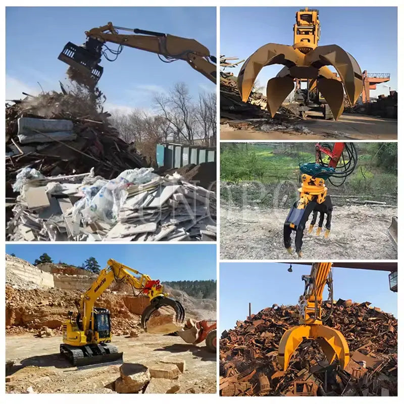 Excavator Wood Grab Hydraulic Wood Grabber Hydraulic Rotating Rock Grapple