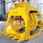 1-80T Heavy Duty Excavator Attachment Rotary Sieve Screening Bucket Crusher