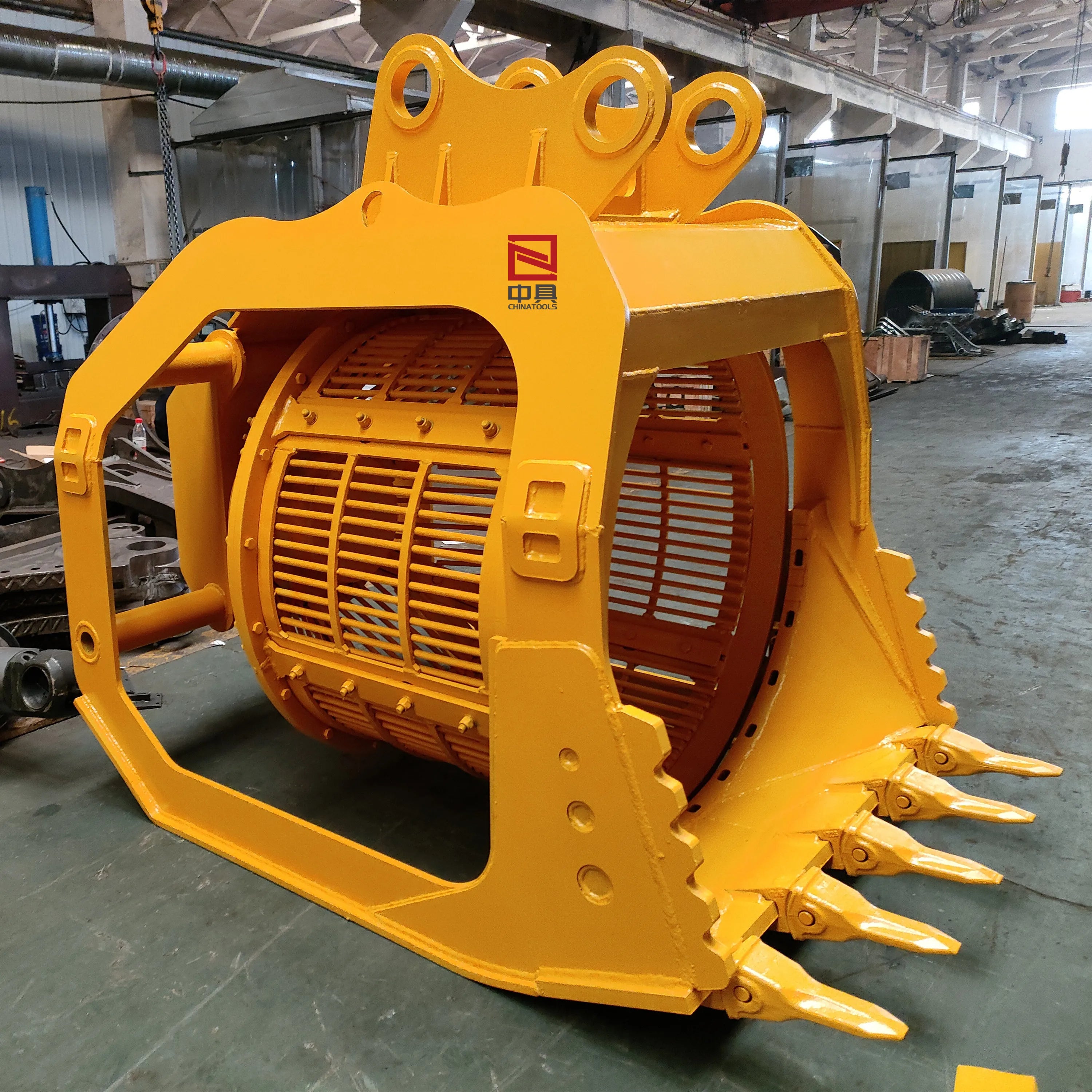SUNORO Excavator Attachments Screening Bucket Rotating Screening Bucket for Rocks Screening