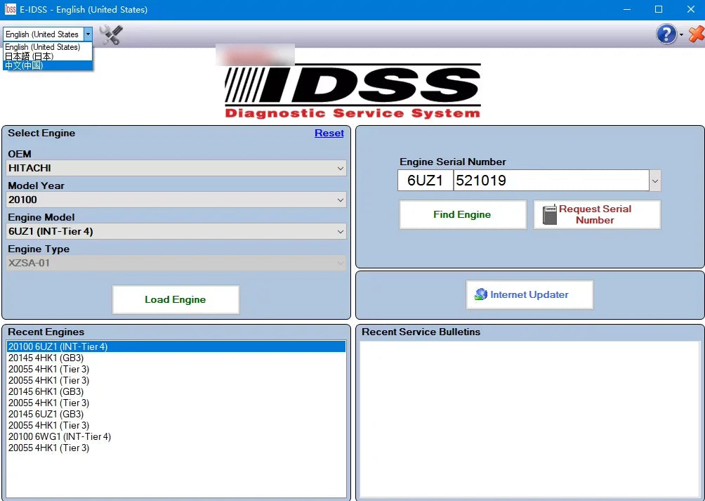 Diagnostic Kit for IDSS G-IDSS E-IDSS 4HK1 Engine Excavator Truck Diagnostic Tool Scanner + Toughbook CF53 Laptop