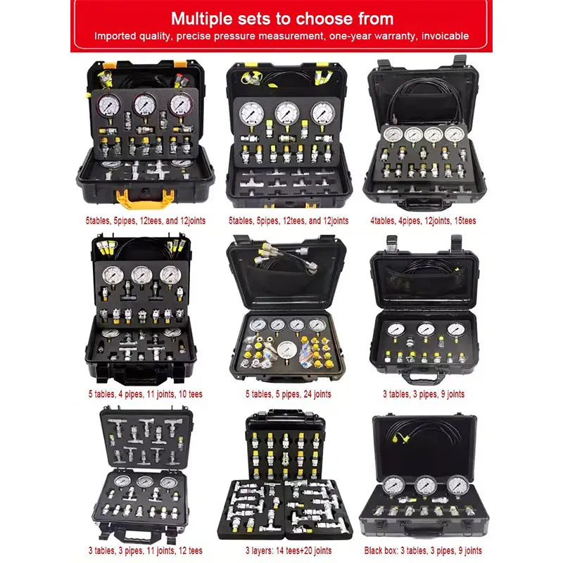 SUNORO High Quality Excavator Fuel Hydraulic Pressure Gauge Pressure Gas Pressure Portable Test Kit for Sale