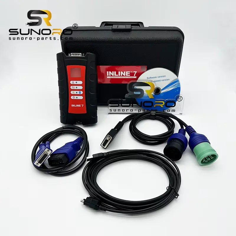 Original INLINE 7 Data Link Adapter for Excavator Trucks 8.7 Software Diagnostic Tool and CF-53 Laptop