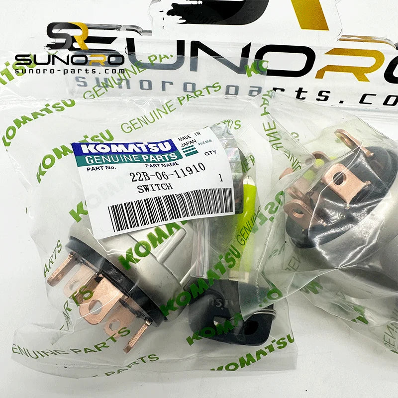 PC200-7 PC400-8 D37EX-22 Excavator Ignition Start Switch With Ignition Key 08086-20000 22B-06-11910