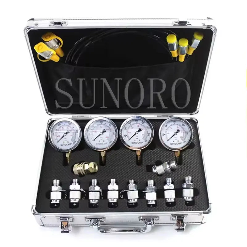 Hydraulic Pressure Gauge for Construction Works Hydraulic Pressure test Kit 870psi 1400psi 3500psi 5800psi 8700psi