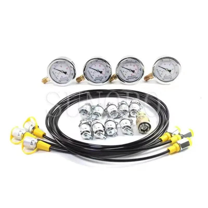 Hydraulic Pressure Gauge for Construction Works Hydraulic Pressure test Kit 870psi 1400psi 3500psi 5800psi 8700psi