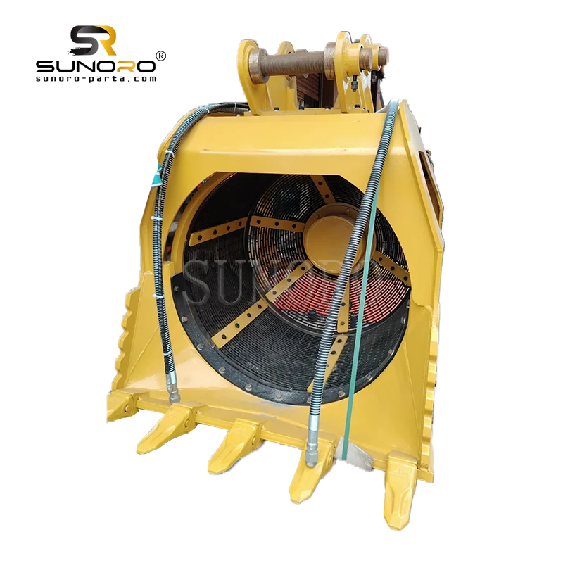 SUNORO Excavator Attachments Screening Bucket Rotating Screening Bucket for Rocks Screening