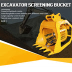 OEM Rock Screen Excavator Rotating Customized Grid Sizes Soil Screening Bucket for Excavator