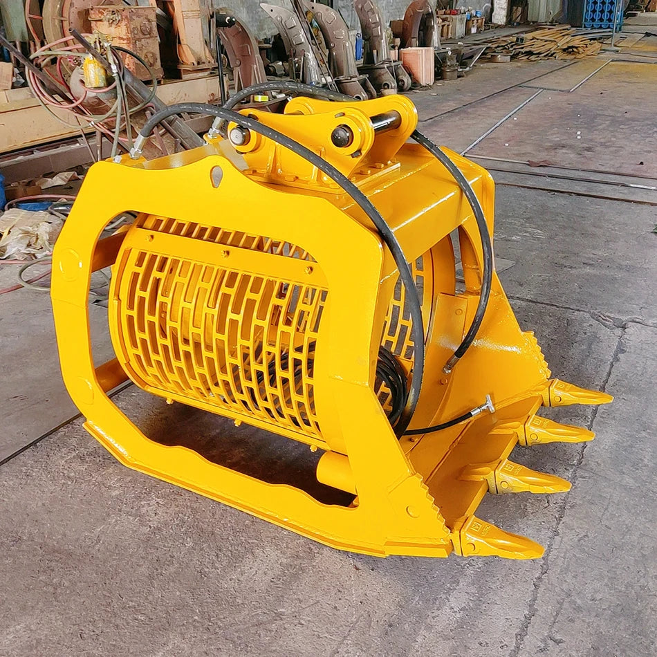 OEM Rock Screen Excavator Rotating Customized Grid Sizes Soil Screening Bucket for Excavator