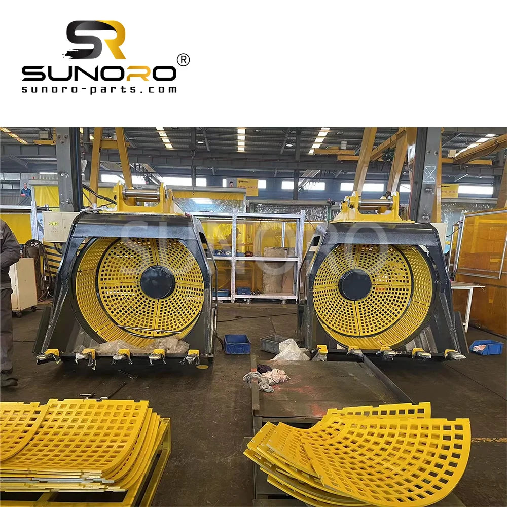 Hydraulic Driven Rotary Sieve Bucket Screening Bucket for Cat Excavator Sand Separator Drum Sieve Excavator Rotary Sieve Bucket