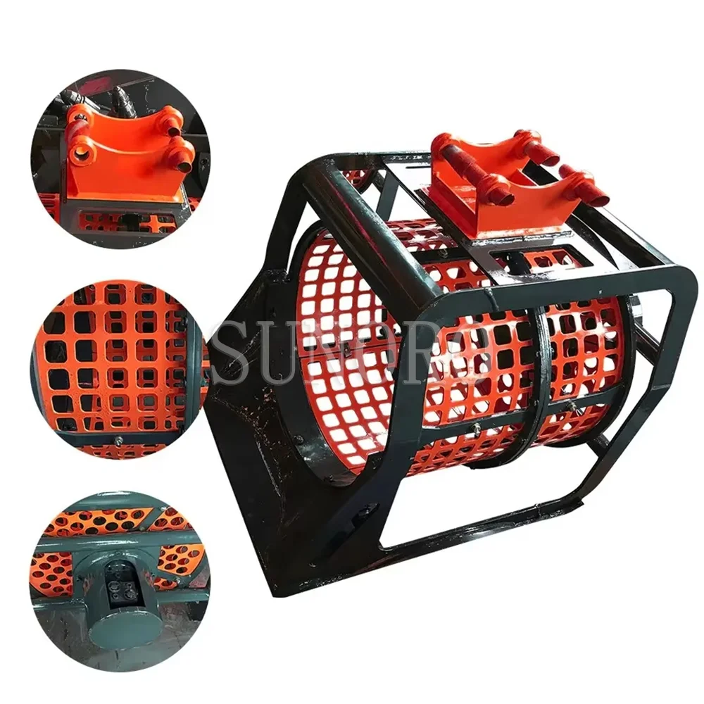 2-4 Ton Soil Screening Rotary Bucket Excavator Attachment Sieve Bucket Is Used for Screening and Sorting Stone Chips