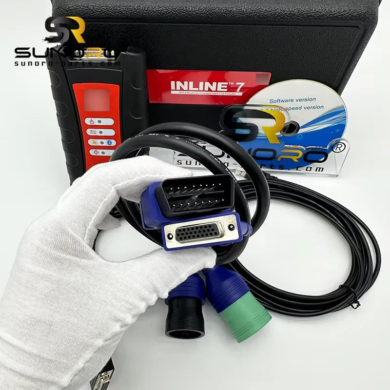 Original INLINE 7 Data Link Adapter for Truck Diagnostic Tool with 8.7 Software Construction Machinery Part