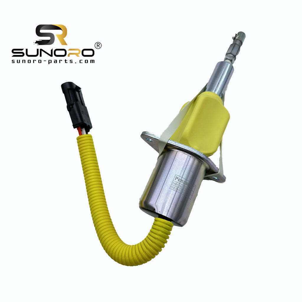 SUNORO High Quality 3928161 R290 24V Diesel Fuel Shut Solenoid 24V 3928161 Cut Off Solenoid Valve for Excavator R290