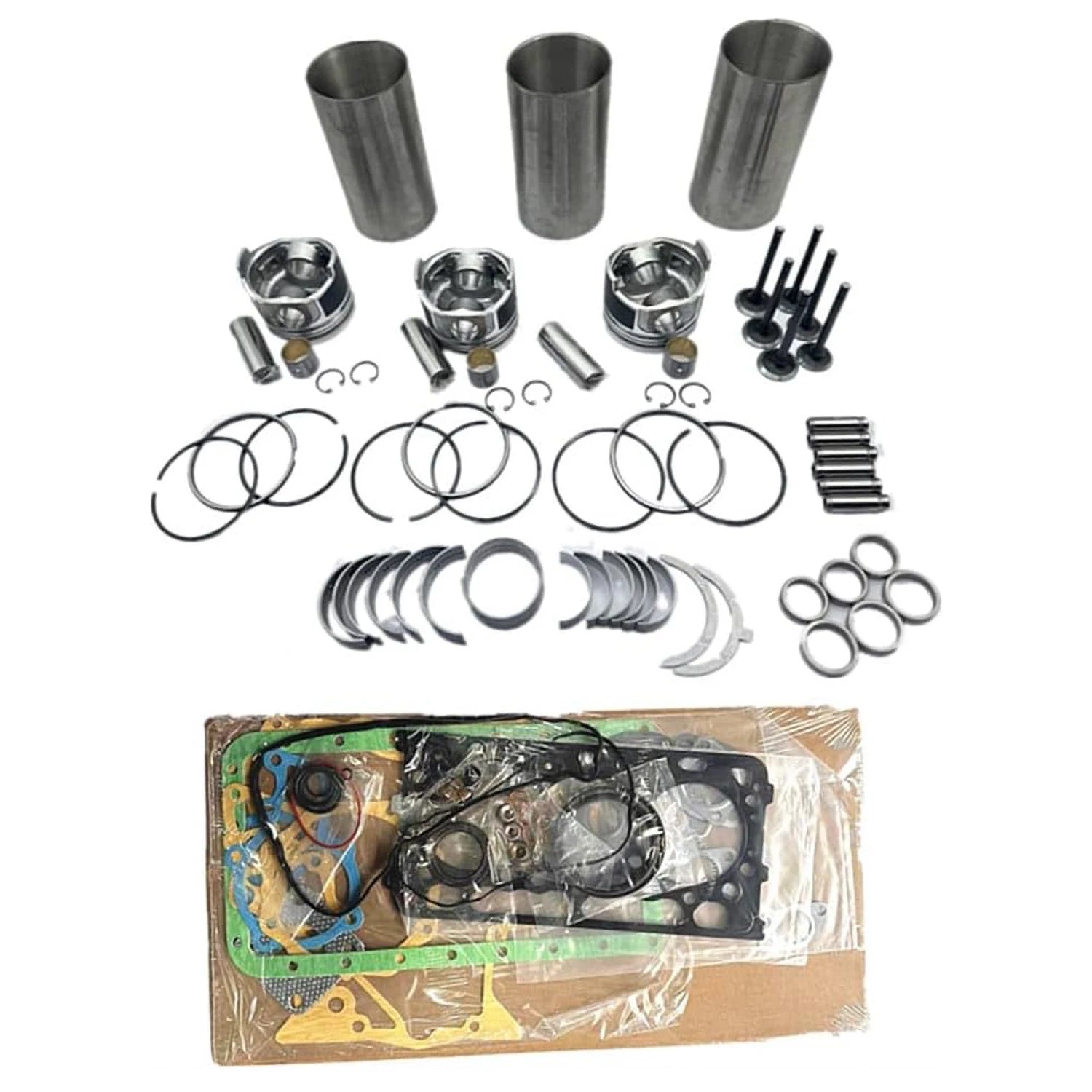 3D84 Overhaul Rebuild Kit Compatible for 3D84-5 Komatsu 3D84-1F 3D84-1GA  PC20-5 PC20-6 PC30-6 PC38UU-1 Piston 129004-22080