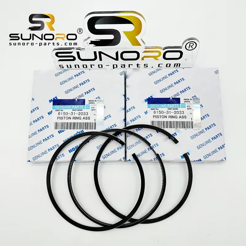 Mechanical Engine Piston Ring 6150-32-2030 for Excavator PC400-6 WA470 Engine S6D125 Parts 6150-31-2033