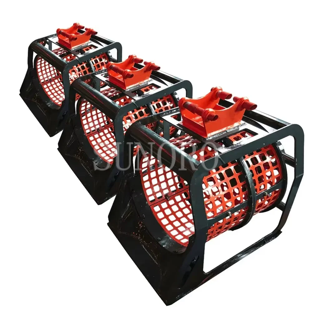 2-4 Ton Soil Screening Rotary Bucket Excavator Attachment Sieve Bucket Is Used for Screening and Sorting Stone Chips