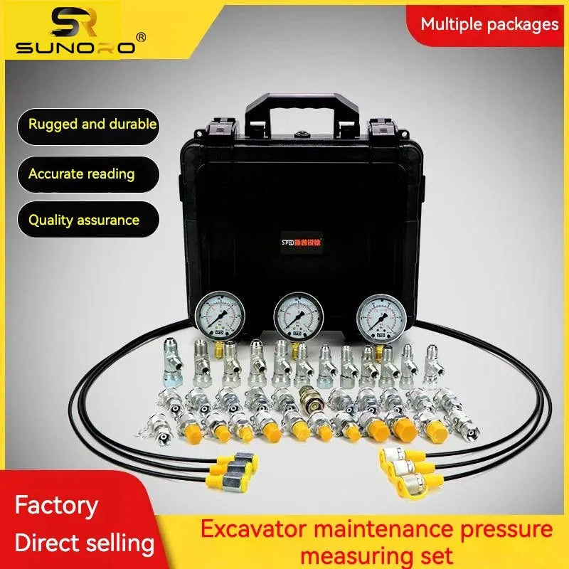 SUNORO High Quality Excavator Fuel Hydraulic Pressure Gauge Pressure Gas Pressure Portable Test Kit for Sale