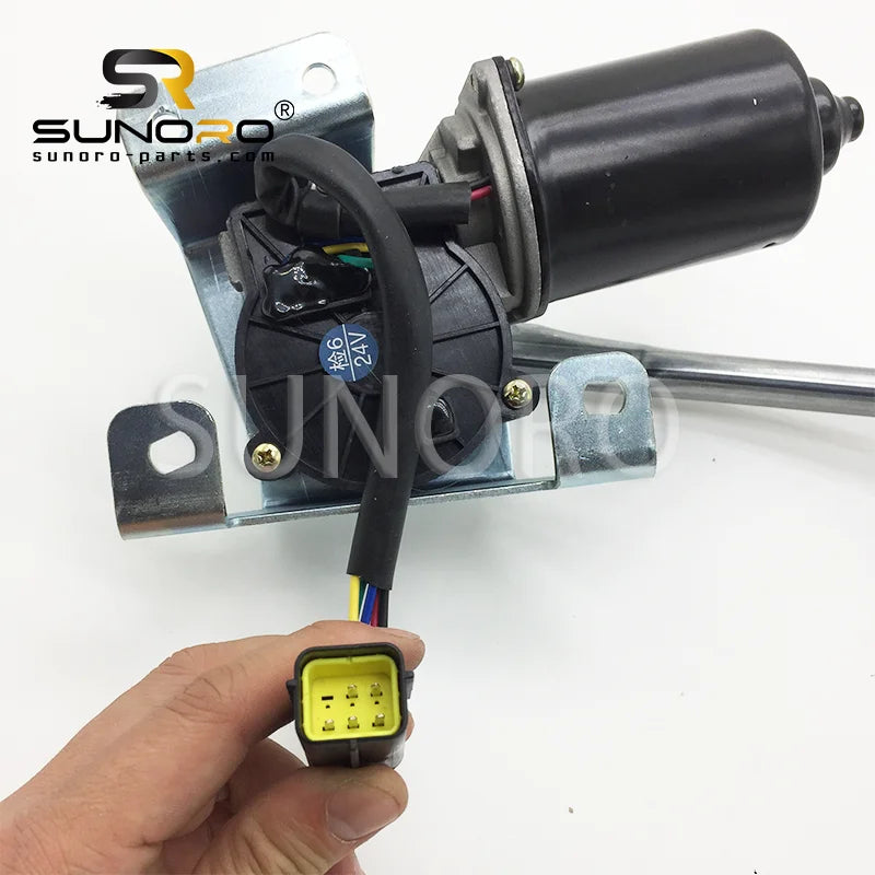 For Sany SY55 65 Wiper Arm and SY75-8 SY135-8 Wiper Motor Assembly for Excavator Construction Machinery Parts