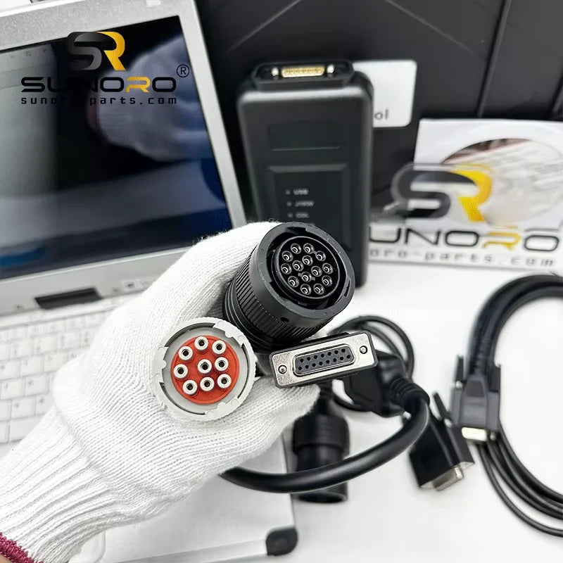 ET4 Communication Adapter SIS Software Diagnostic Tool with CFC2 LaptopHeavy Duty Truck Scanner Truck Diagnostic & Testing Tools