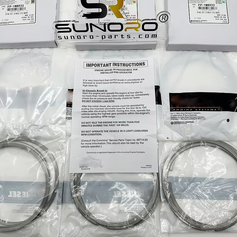 Excavator 1343761 1644187 1723284 Piston Ring One Cylinder Combo for C15 3406 Engine 134-3761 164-4187 172-3284