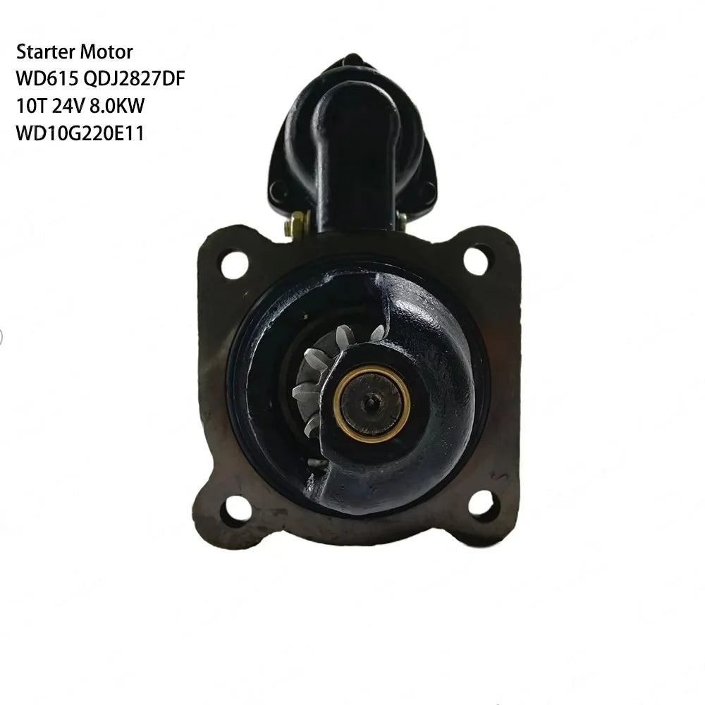 Spot Goods Starter Motor 10T 24V 8.0KW for WEICHAI QDJ2827DF WD10G220E11 WD615 Diesel Engine Spare Parts Construction Machinery