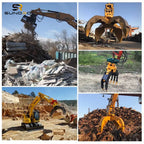 OEM Factory Price Excavator Attachments Log Grab Demolition Steel Scrap Grapple Hydraulic Rotating Wood Rock Stone Grapple