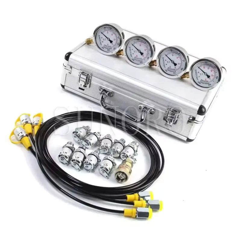 Hydraulic Pressure Gauge for Construction Works Hydraulic Pressure test Kit 870psi 1400psi 3500psi 5800psi 8700psi