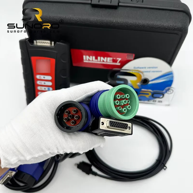 Original INLINE 7 Data Link Adapter for Truck Diagnostic Tool with 8.7 Software Construction Machinery Part