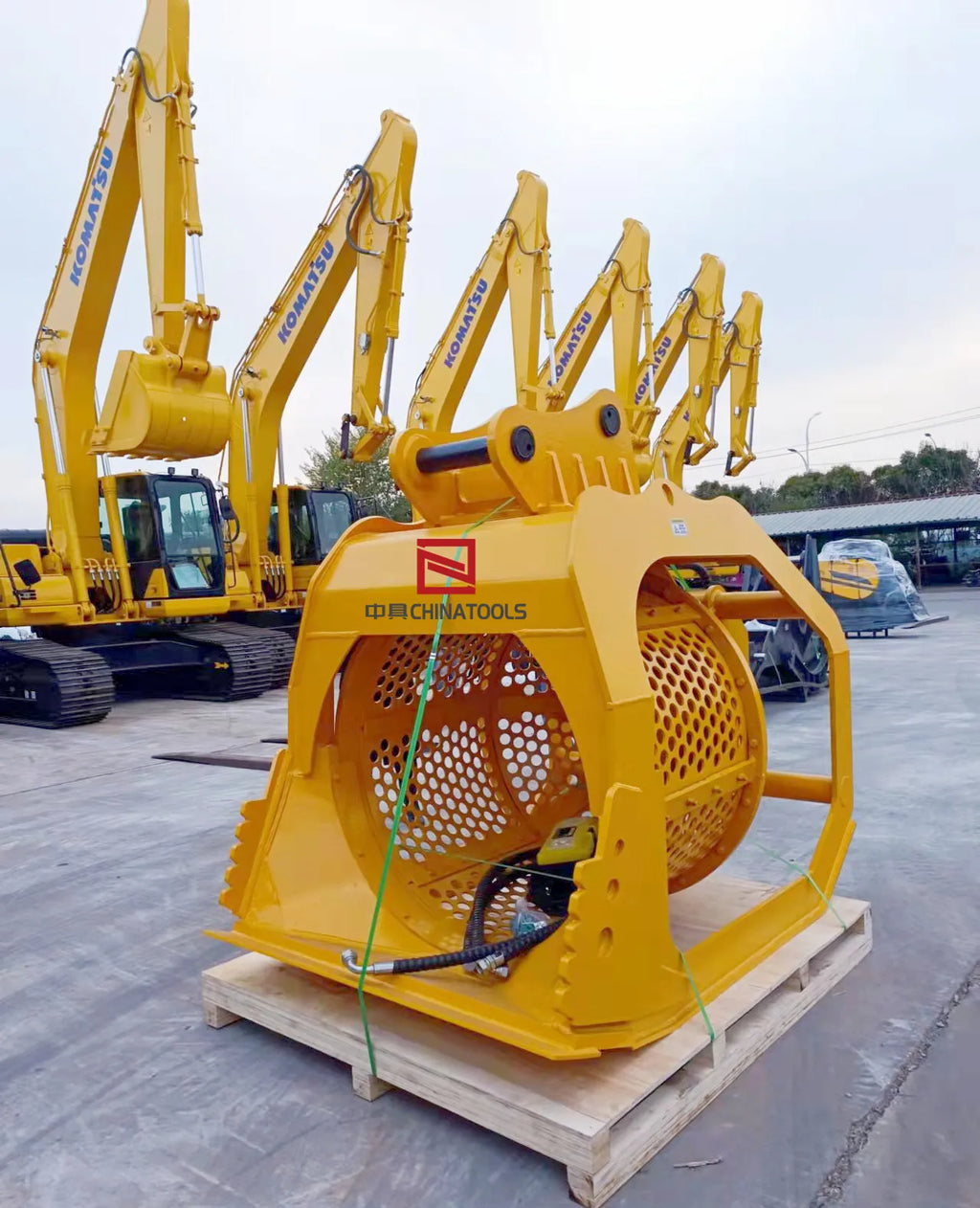 SUNORO Excavator Attachments Screening Bucket Rotating Screening Bucket for Rocks Screening