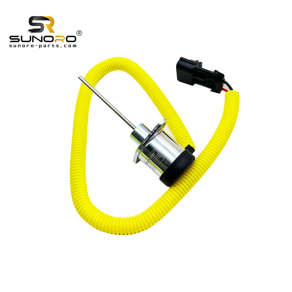 SUNORO Excavator Solenoid Valve 12V Fuel Shutoff Solenoid 1503ES-12A5SUC9SCC28 Stop Solenoid for Ku-bota Diesel Engine Parts