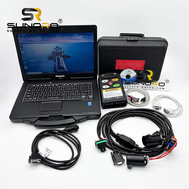 Wooden Sliding Loader Excavator Wire Harness Analyzer Diagnostic Kit (RST) Diagnostic Tool and CF53 Laptop