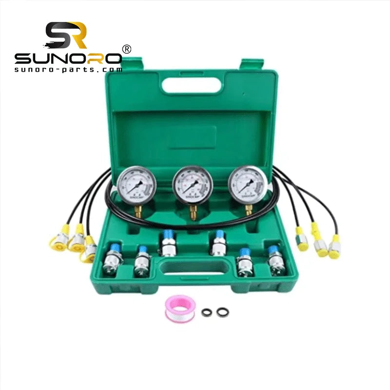 Excavator Hydraulic Press Test Tool 3 Pressure Gauge 6 Test Coupling 3 Test Hose 1 Storage Case Upgraded Version Diagnostic Tool