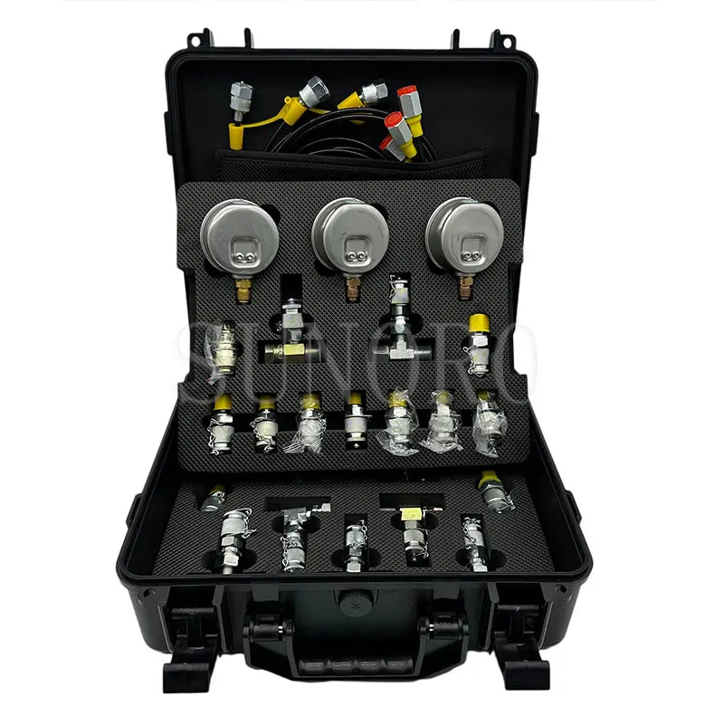 Excavator Parts Universal Digital Pressure Gauge 3 Gauge Testing Tool Digital Hydraulic Pressure Gauge Testing Kit