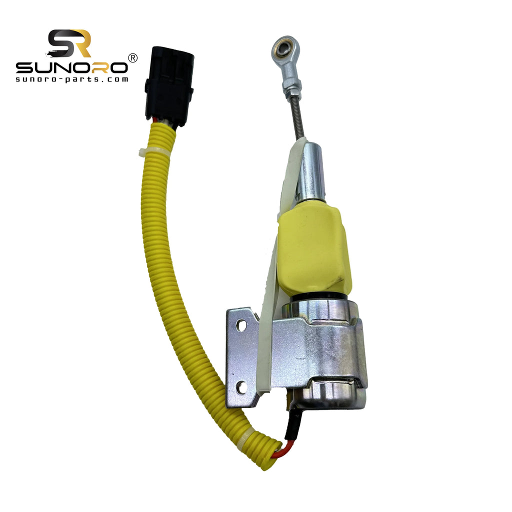 SUNORO Shut Off Down Solenoids 3864274 24V Solenoid Stop Flameout Solenoid Valve 3864274 for R225-7 Engine