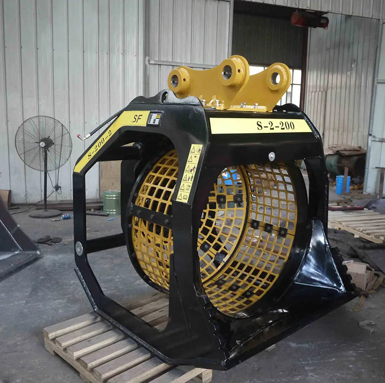 Hydraulic Drum Rotatory Screening Bucket Hopper With Rotating Screening Bucket for Excavator